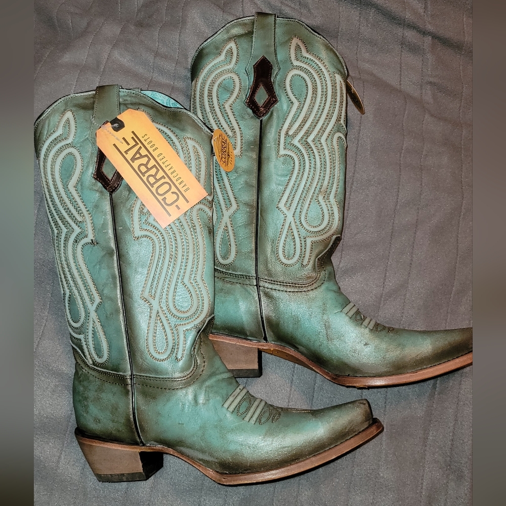 Patina Turquoise Corral Boots